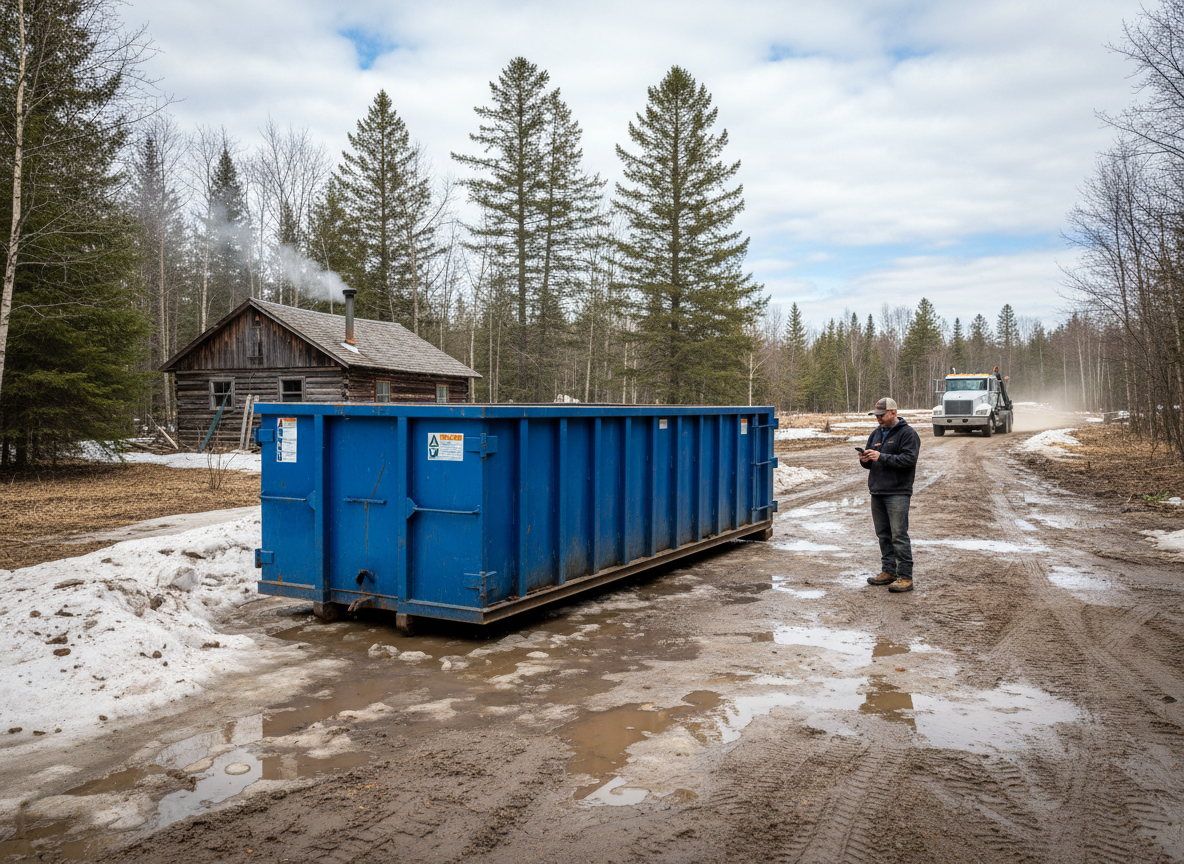 Scheduling Rolloff Dumpster Pickup After Spring Thaw in the Upper Peninsula